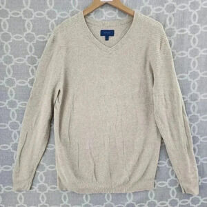 Fairlane Cashmere Blend V neck Knit Sweater Men's L